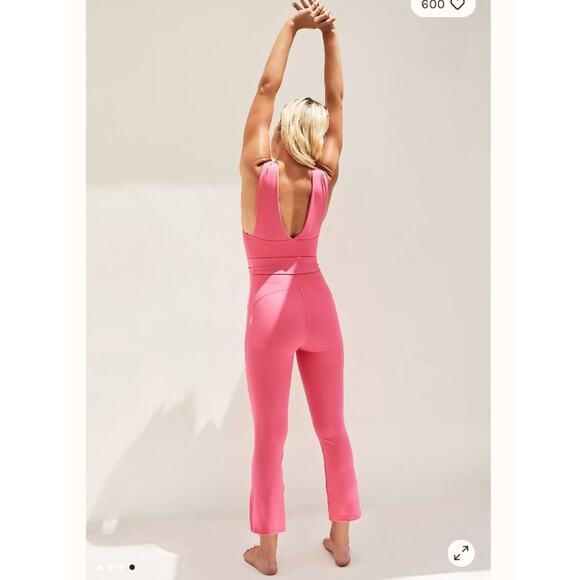 Free People Movement One Piece After Hours Jumpsuit Belted Pink Size S NWT - Picture 6 of 9